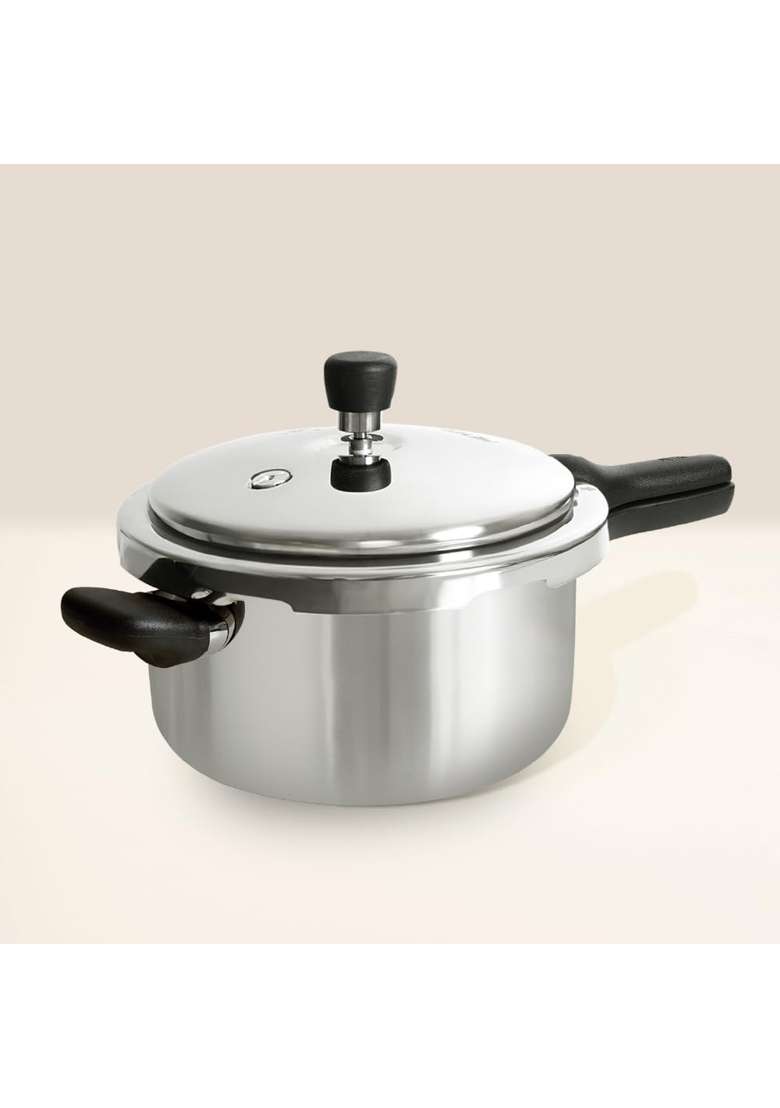 Meyer Presta Stainless Steel Tri-ply Pressure Cooker with Stainless Steel Serving | 5.5 L | 5.8 Qt - Indya