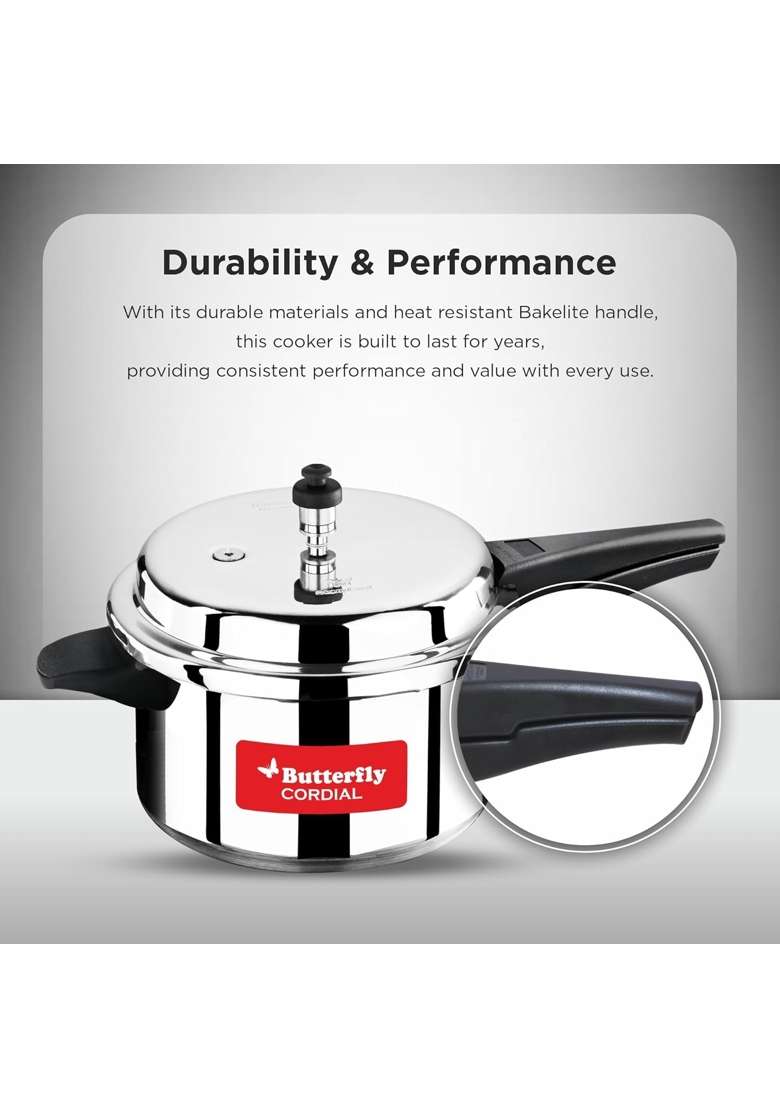 Butterfly Cordial and Pressure Cookers | 3 L | 3.2 Qt | Food Safe - Indya