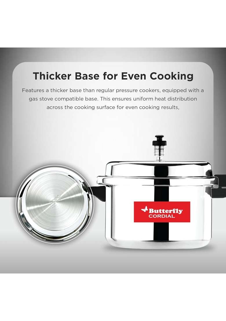 Butterfly Cordial Pressure Cooker | 3 L | 3.2 Qt | Food Safe - Indya