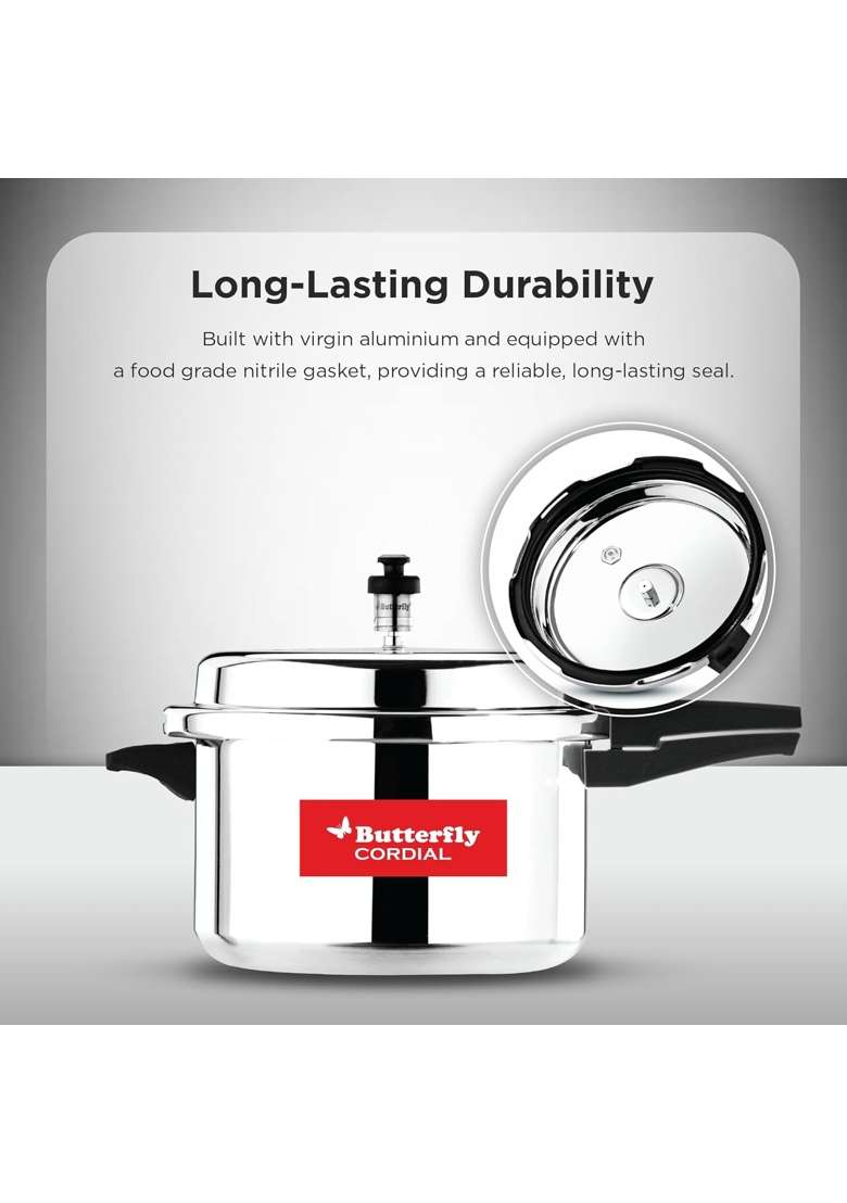 Butterfly Cordial Pressure Cooker | 3 L | 3.2 Qt | Food Safe - Indya