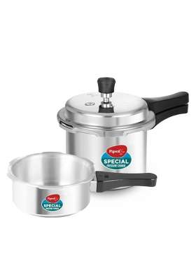 Pigeon By Stovekraft 12708 Aluminium Pressure Cooker Combo | 2 L | 2.1 Qt | Induction Compatible