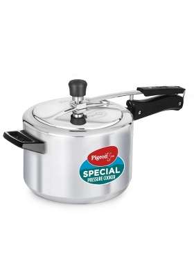 Pigeon By Stovekraft Special Aluminium Inner Lid Non-Induction Base Pressure Cooker | 5 L | 5.3 Qt