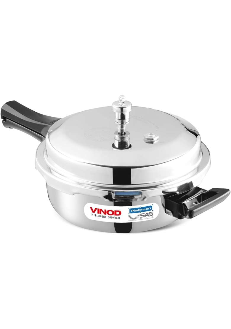 Vinod Platinum Triply Stainless Steel Outer Lid Pressure Cooker | 2 L | 2.1 Qt | Induction Compatible - Indya