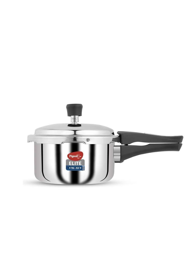 Pigeon By Stovekraft Elite Shine Tri-Ply Body Outer Lid Pressure Cooker Induction | 2 L | 2.1 Qt - Indya