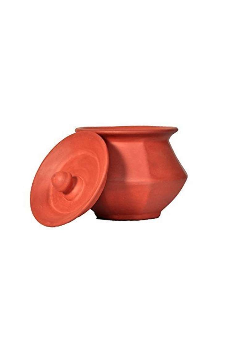 VINTICA Organic Clay Crafts Clay Handi Cooking Pot for Cooking Clay Handi MItti Handi Curd Handi | 1000 ml | 33.8 fl oz - Indya
