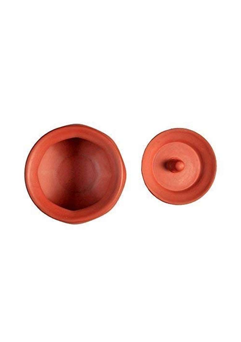 VINTICA Organic Clay Crafts Clay Handi Cooking Pot for Cooking Clay Handi MItti Handi Curd Handi | 1000 ml | 33.8 fl oz - Indya