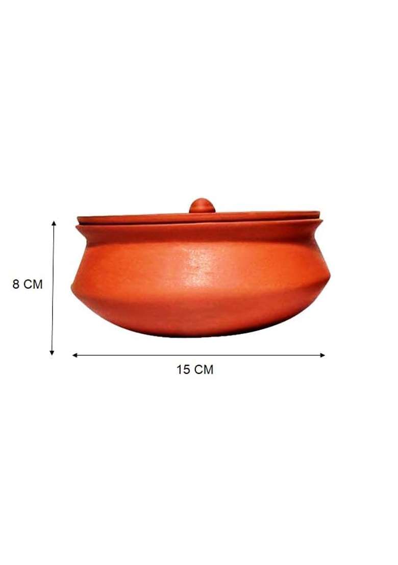 VINTICA Organic Clay Crafts Clay Handi Cooking Pot for Cooking Clay Handi MItti Handi Curd Handi | 500 ml | 16.9 fl oz - Indya