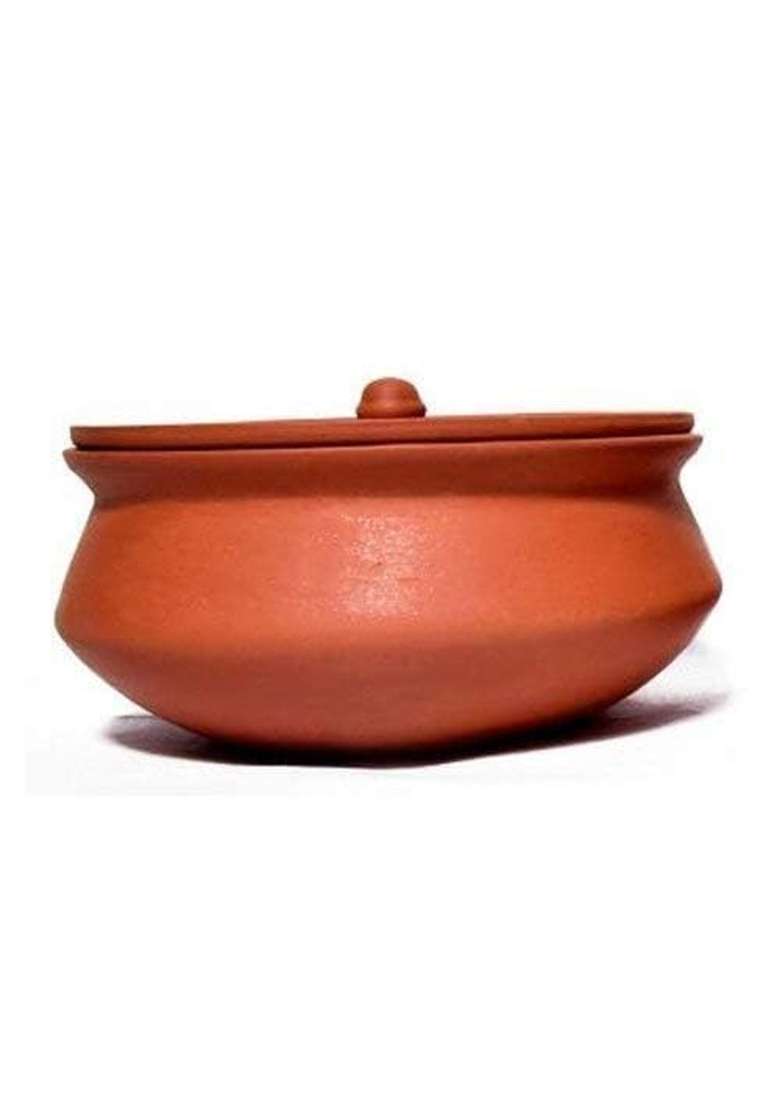 VINTICA Organic Clay Crafts Clay Handi Cooking Pot for Cooking Clay Handi MItti Handi Curd Handi | 1000 ml | 33.8 fl oz - Indya