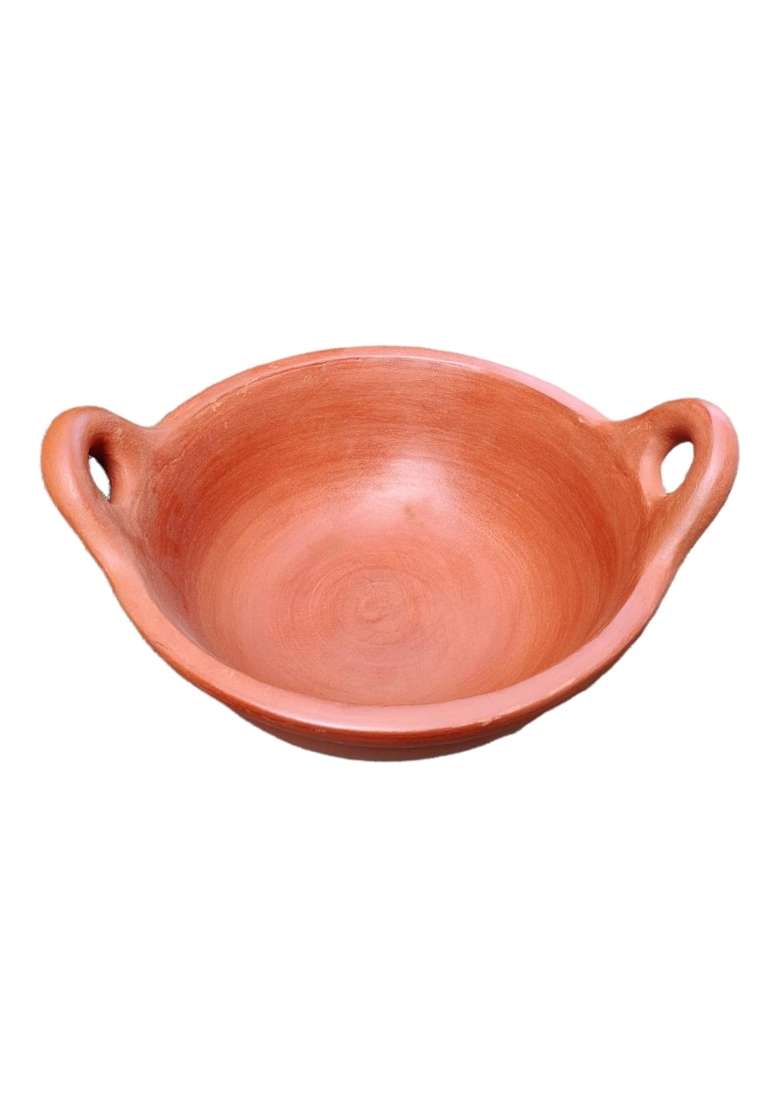 EZAHK Earthen Kadhai Wok Clay Pot for Cooking | 2.5 L | 2.6 Qt - Indya