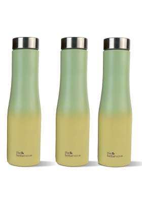 The Better Home Splash Stainless Steel Water Bottle | 1 L | 1.1 Qt | Pack of 3 | Leak Proof | Rust Resistant