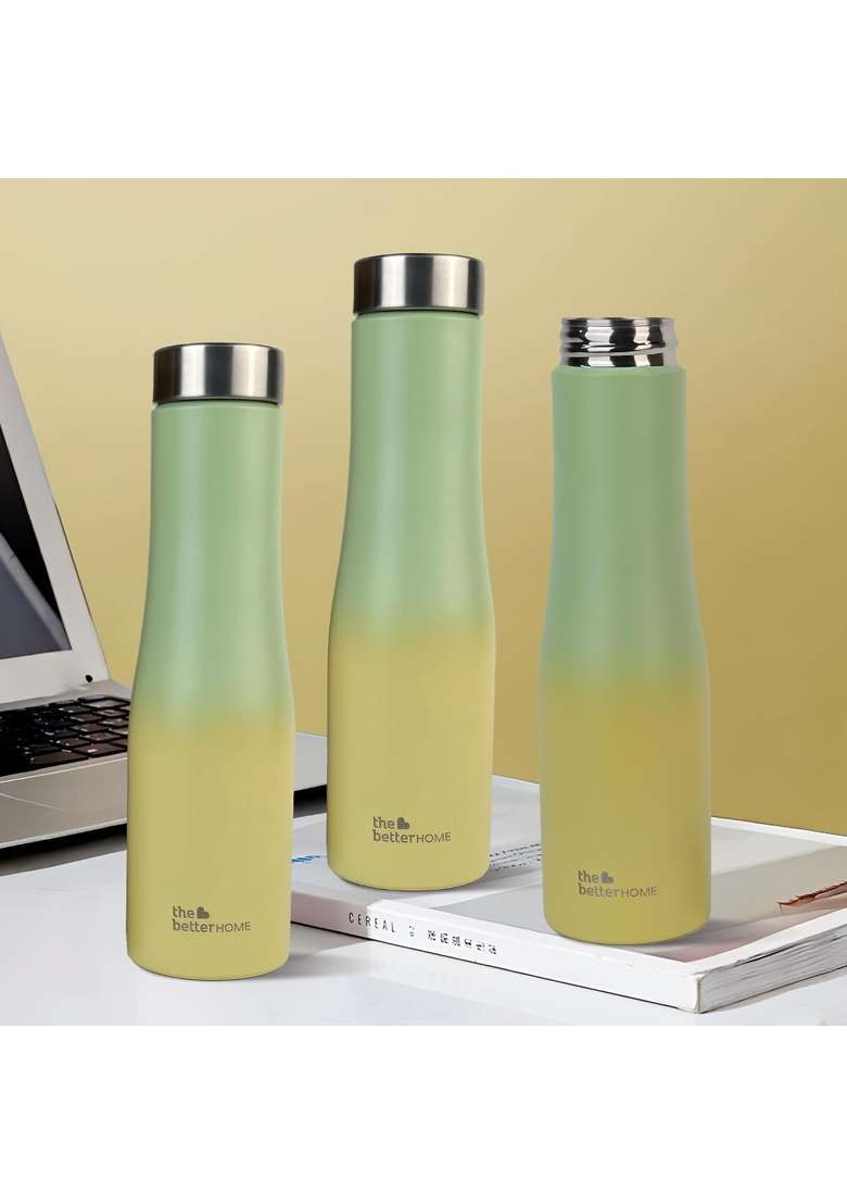 The Better Home Splash Stainless Steel Water Bottle | 1 L | 1.1 Qt | Pack of 3 | Leak Proof | Rust Resistant - Indya