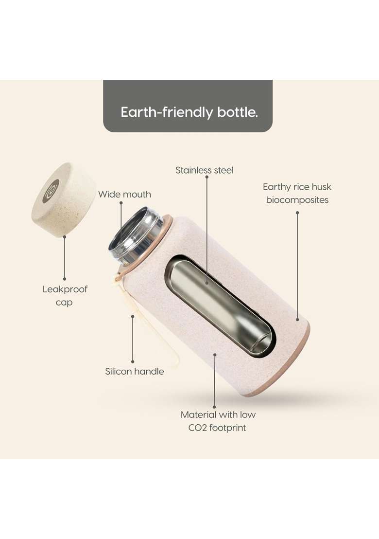 Eha Earth Friendly Hydralife Water Bottle for Office and Schools | 400 ml | 13.5 fl oz | Leak Proof - Indya