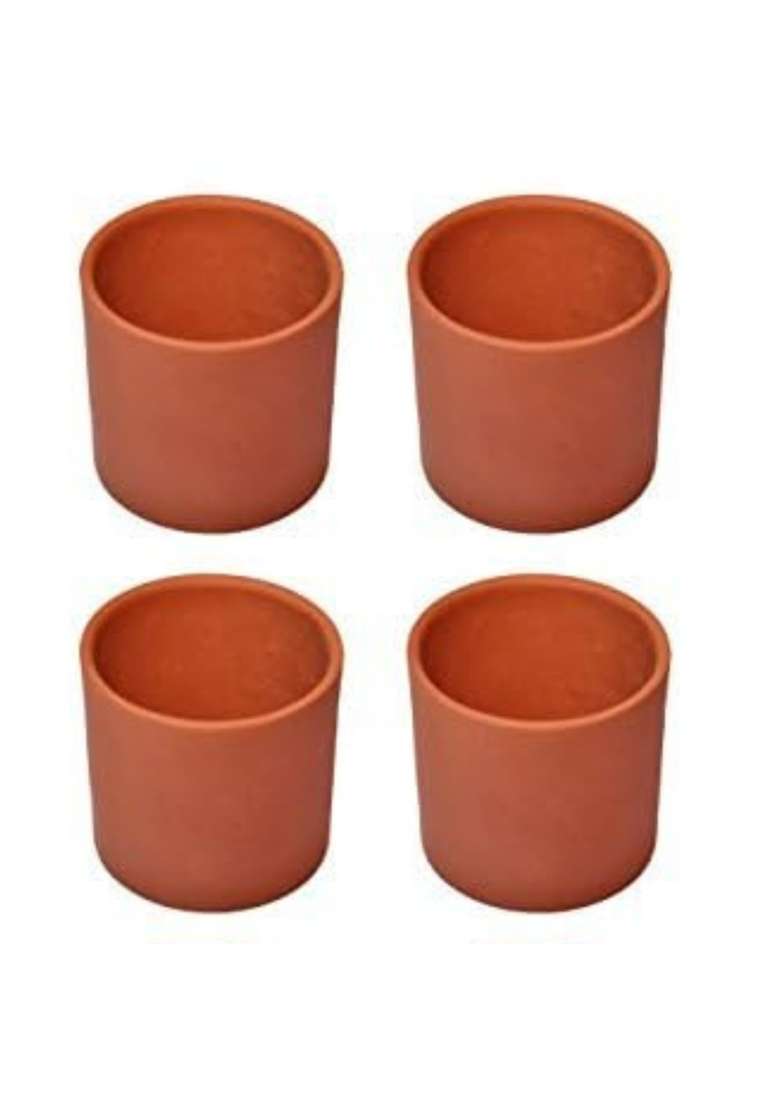 PALVIT CLAY ART GALLERY Handcrafted Earthen Clay Kulhad Clay Tea Cup | 80 ml | 2.7 fl oz | 4-Piece Set - Indya