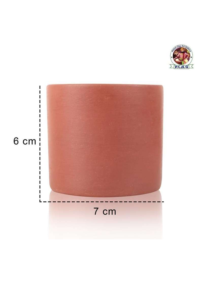 PALVIT CLAY ART GALLERY Handcrafted Earthen Clay Kulhad Clay Tea Cup | 80 ml | 2.7 fl oz | 4-Piece Set - Indya