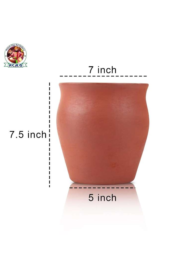 PALVIT CLAY ART GALLERY Desi Kulhad Clay Tea Cup Clay Kulhad Washebale | 6-Piece Set - Indya