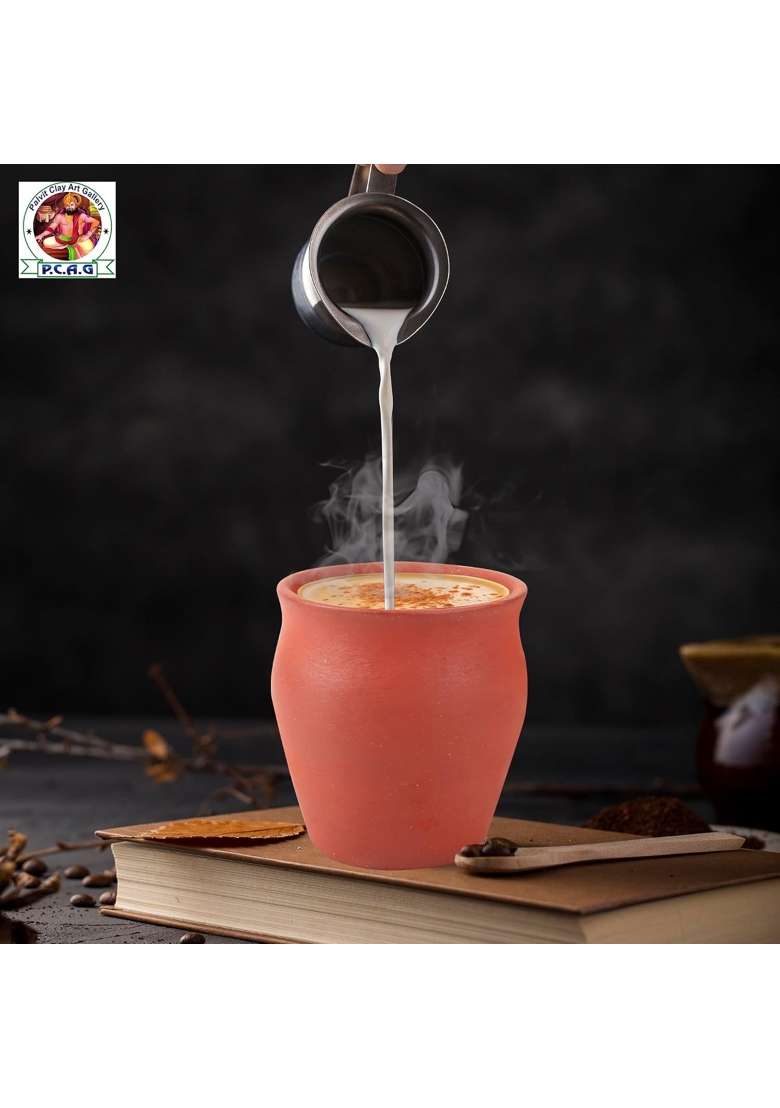 PALVIT CLAY ART GALLERY Desi Kulhad Clay Tea Cup Clay Kulhad Washebale | 6-Piece Set - Indya