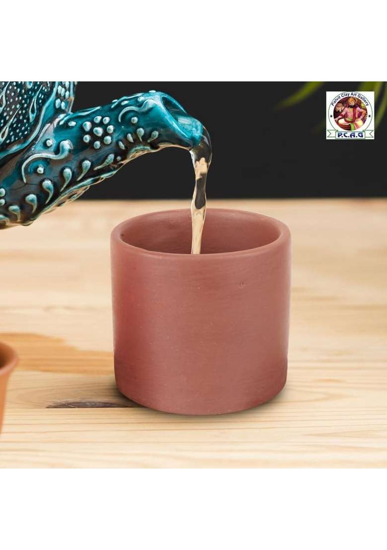 PALVIT CLAY ART GALLERY Handcrafted Clay Kulhad Clay Tea Cup | 6-Piece Set - Indya