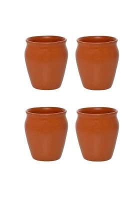 B S NATURAL Organic Clay Crafts Clay Kullad Clay Tea Cup Glazed Terracotta Tea Kulhad Coffee Mugs -Brown | 200 ml | 6.8 fl oz