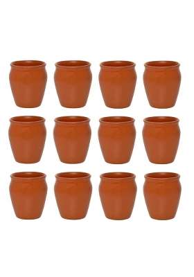 B S NATURAL Organic Clay Crafts Clay Kullad Clay Tea Cup Glazed Terracotta Tea Kulhad Coffee Mugs -Brown | 200 ml | 6.8 fl oz