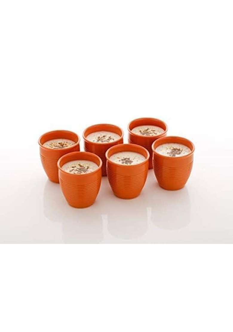 B S NATURAL Organic Clay Crafts Clay Kullad Clay Tea Cup Glazed Terracotta Tea Kulhad Coffee Mugs -Brown | 200 ml | 6.8 fl oz - Indya