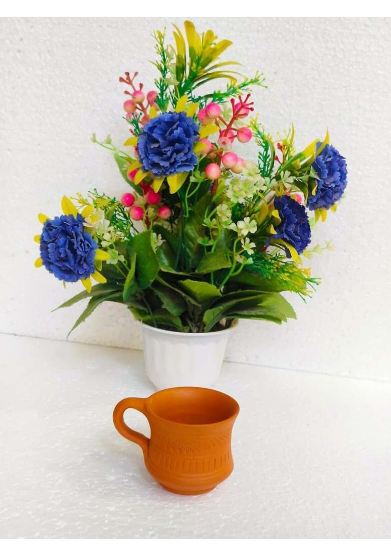 B S NATURAL Organic Clay Crafts Clay Kullad Clay Tea Cup Glazed Terracotta Tea Kulhad Coffee Mugs -Brown | 200 ml | 6.8 fl oz | 6-Piece Set - Indya