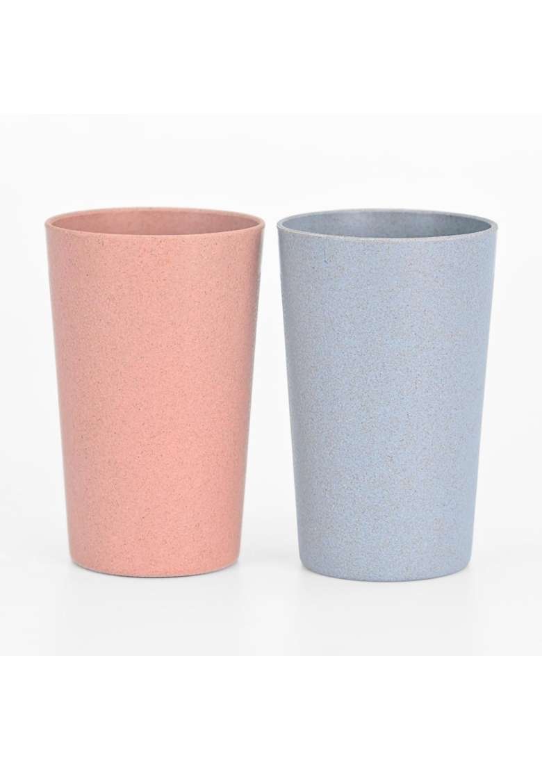 Eha Earth-Friendly Unbreakable Drinking Glass for Water and Juice | 250 ml | 8.5 fl oz | 2-Piece Set | Microwave Safe - Indya