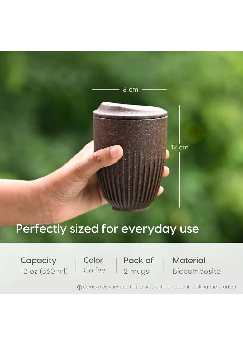 Eha Earth-Friendly Retro Coffee Mug Made with Rice Husk | 350 ml | 11.8 fl oz - Indya