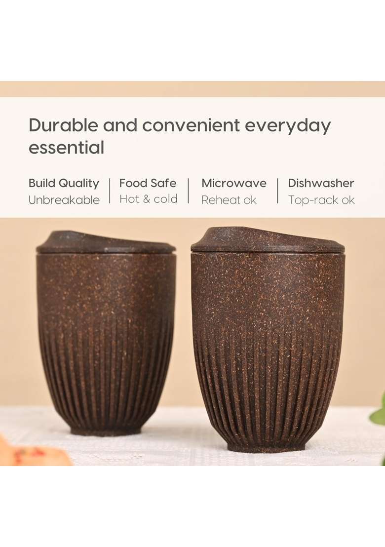Eha Earth-Friendly Retro Coffee Mug Made with Rice Husk | 350 ml | 11.8 fl oz - Indya