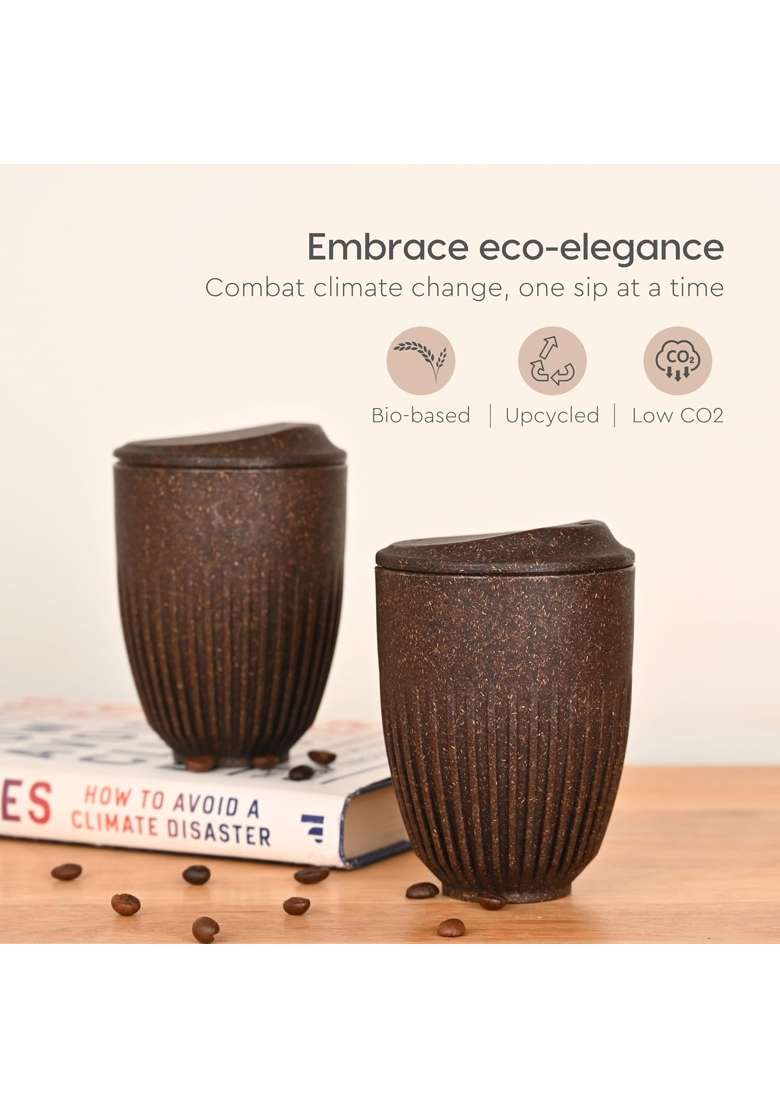 Eha Earth-Friendly Retro Coffee Mug Made with Rice Husk | 350 ml | 11.8 fl oz - Indya