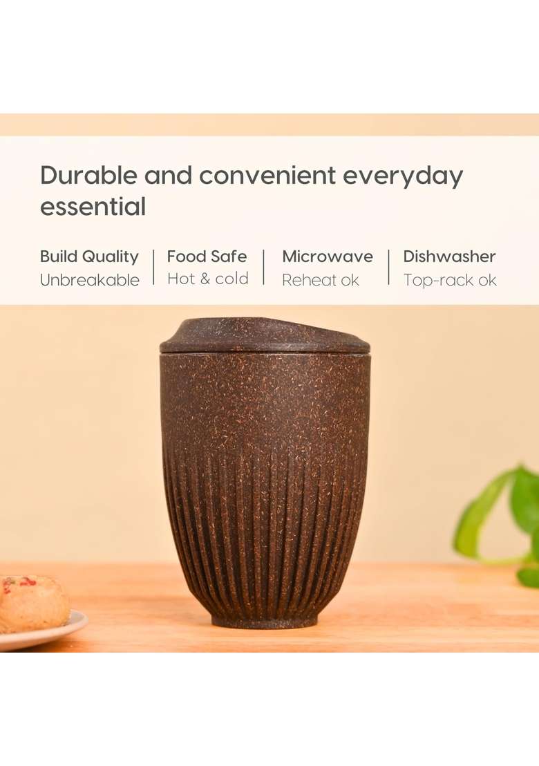 Eha Earth-Friendly Retro Coffee Mug Made with Rice Husk | 350 ml | 11.8 fl oz - Indya