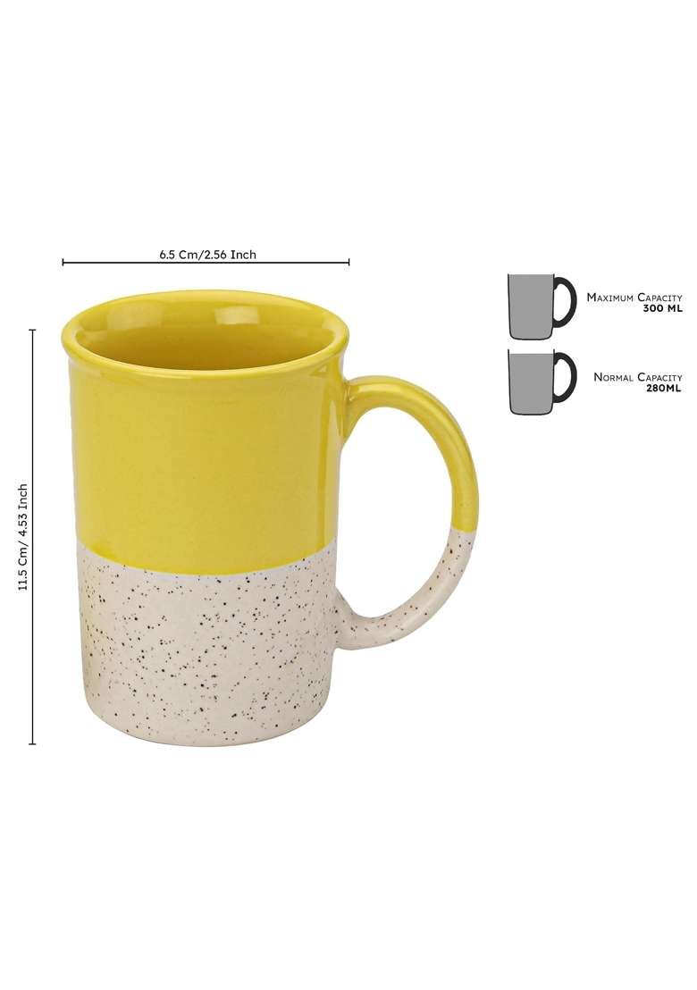 Bodhi House Ceramic Tea and Coffee Mug with Coaster | 300 ml | 10.1 fl oz - Indya