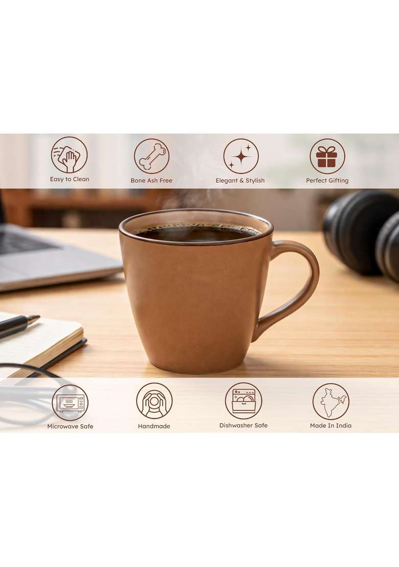 Bodhi House Handmade Ceramic Coffee Mug | 350 ml | 11.8 fl oz - Indya