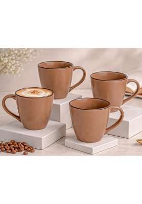 Bodhi House Handmade Ceramic Coffee Mug | 350 ml | 11.8 fl oz | Pack of 4