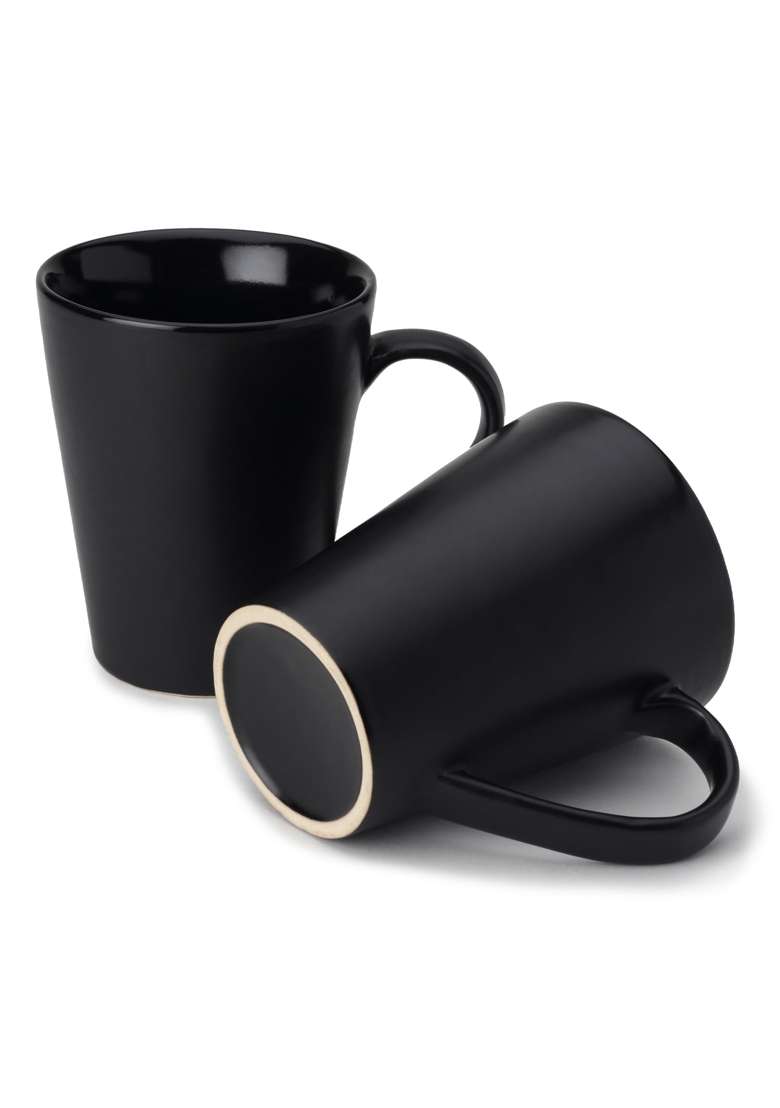 Bodhi House Ceramic Serving Tea Coffee Mug | 350 ml | 11.8 fl oz | 2-Piece Set | Dishwasher Safe | Microwave Safe - Indya