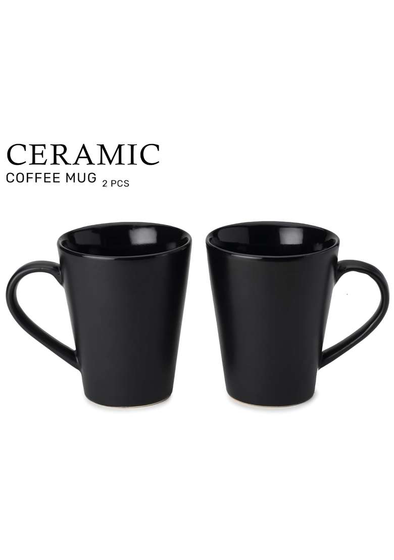 Bodhi House Ceramic Serving Tea Coffee Mug | 350 ml | 11.8 fl oz | 2-Piece Set | Dishwasher Safe | Microwave Safe - Indya