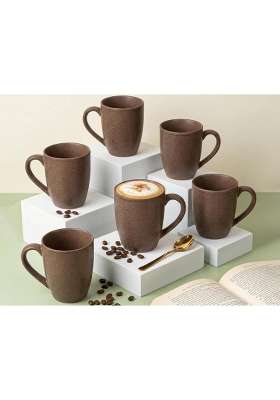 Bodhi House Handcrafted Ceramic Coffee Mugs | 300 ml | 10.1 fl oz | Pack of 6
