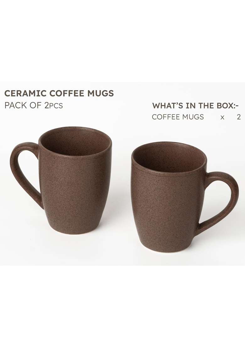 Bodhi House Handcrafted Ceramic Coffee Mugs | 300 ml | 10.1 fl oz | Pack of 2 - Indya