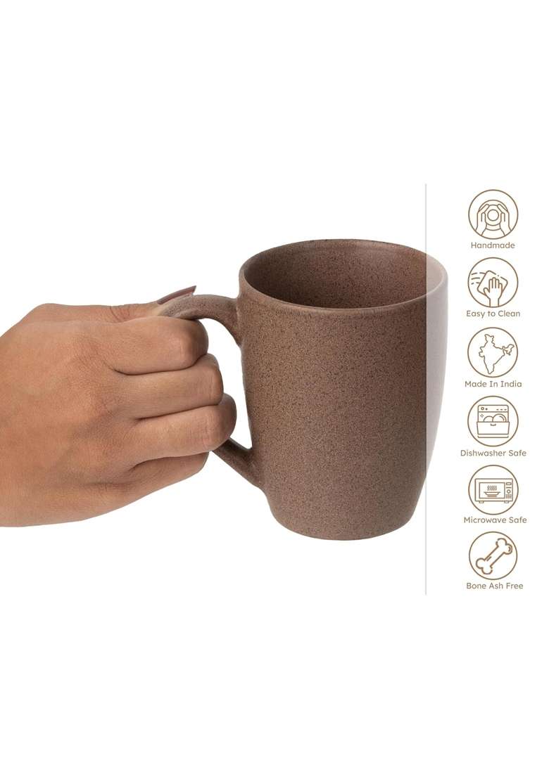 Bodhi House Handcrafted Ceramic Coffee Mugs | 300 ml | 10.1 fl oz | Pack of 2 - Indya