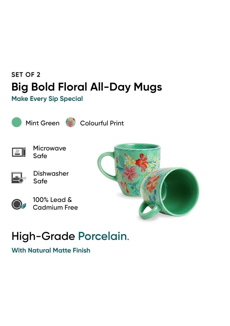 Shay Ceramic Coffee Mug Set | 300 ml | 10.1 fl oz | 2-Piece Set | Microwave Safe - Indya