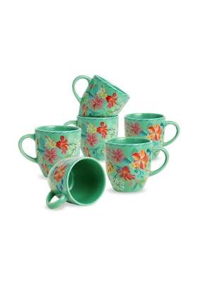 Shay Ceramic Coffee Mug Set | 300 ml | 10.1 fl oz | 6-Piece Set | Microwave Safe