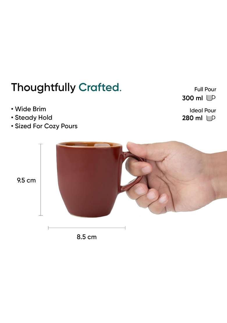 Shay Ceramic Coffee Mug Set | 300 ml | 10.1 fl oz | 2-Piece Set | Microwave Safe - Indya