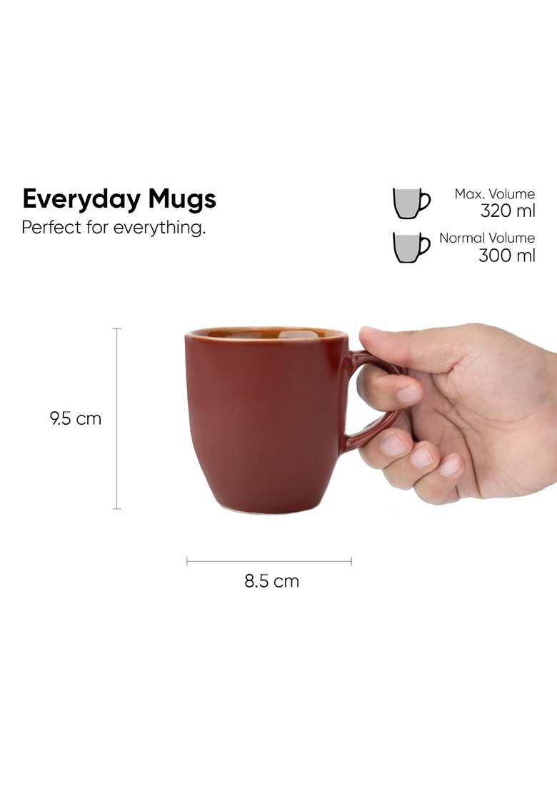 Shay Ceramic Coffee Mug Set | 300 ml | 10.1 fl oz | 4-Piece Set | Microwave Safe - Indya