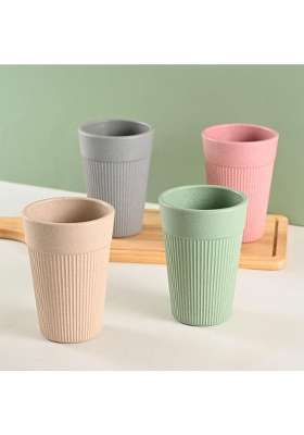 Eha Earth-Friendly Unbreakable Lassi Tumbler Drinking Glass for Water and Juice | 350 ml | 11.8 fl oz | 4-Piece Set | Microwave Safe
