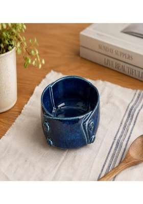 VOIDROP Glazed Blue Each Ceramic Bowls for Kitchen | 500 ml | 16.9 fl oz | 2-Piece Set | Dishwasher Safe | Microwave Safe