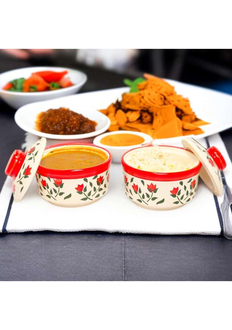 VOIDROP Drape Multipurpose Ceramic Bowl with Lid | 300 ml | 10.1 fl oz | 2-Piece Set - Indya