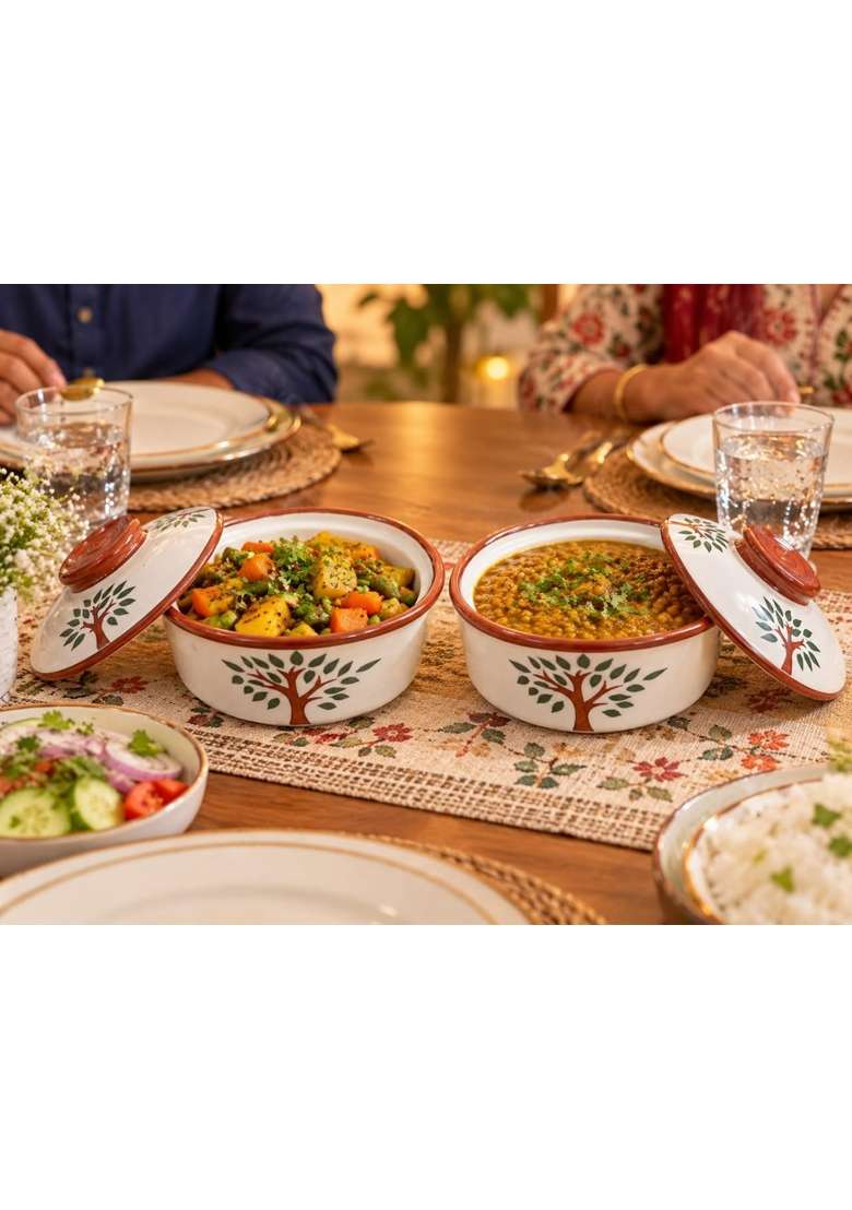 VOIDROP Ceramic Bowl with Lid | 500 ml | 16.9 fl oz | 2-Piece Set - Indya