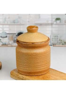 The Earth Store Brown Ceramic Pickle Jar | 1000 ml | 33.8 fl oz | With Lid