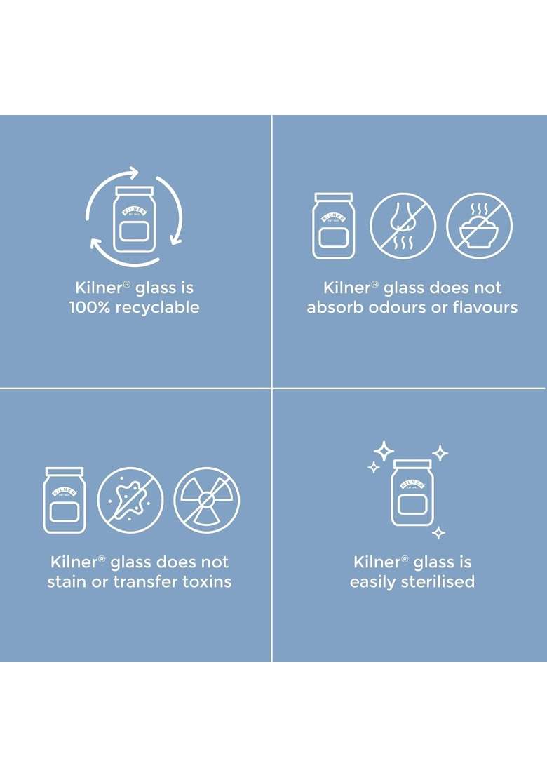 Kilner Premium 4 X Airtight Glass Preserving Jar with Screw Lids | 250 ml | 8.5 fl oz | Dishwasher Safe | Leak Proof - Indya