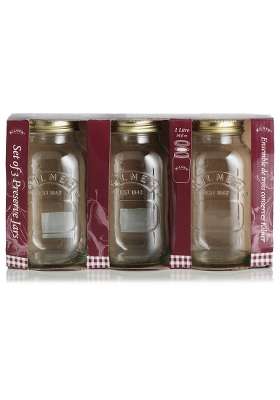 Kilner Premium X 3 Leakproof Preserve Glass Jar Set for Storing and Preserving | 1 L | 1.1 Qt
