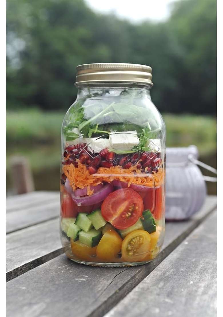 Kilner Premium Leakproof Preserve Glass Jar with Screw Lid | 1 L | 1.1 Qt | Dishwasher Safe - Indya